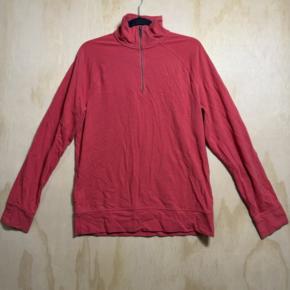 Goodfellow & Co Mens Medium Red 1/4 Zip Pullover Sweatshirt Cotton Blend Casual
